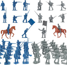 Civil War Army Men Set 42 pcs Plastic Toy Soldiers, Union Confederate Figures