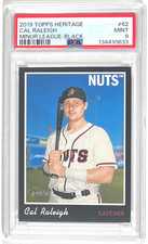 2019 Topps Heritage Minor League Black Cal Raleigh #62 /50 PSA 9 MINT POP 1