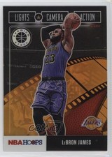 2019 NBA Hoops Premium Stock Lights Camera Action Orange LeBron James #20 11wn