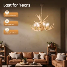 6 Light Indoors Resin Antler Chandelier Balconies Hallways Ceiling Fixtures