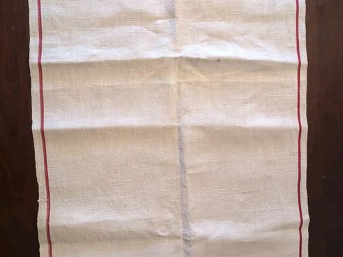 Antique American Show Towel Linen Embroidery Initials Folk Textile Homespun - Picture 5 of 11