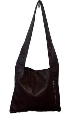 Vintage Signature Expressions Leather Hobo Bag Brown Boho Hipster