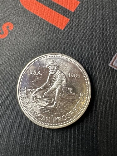 1985 Engelhard 1 Troy oz .999 Fine Silver American Prospector Round Vintage (C)