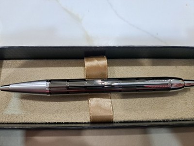 Parker Im Premium Ballpoint Pen Gumetal Lines Chrome Trim New In Box 908620