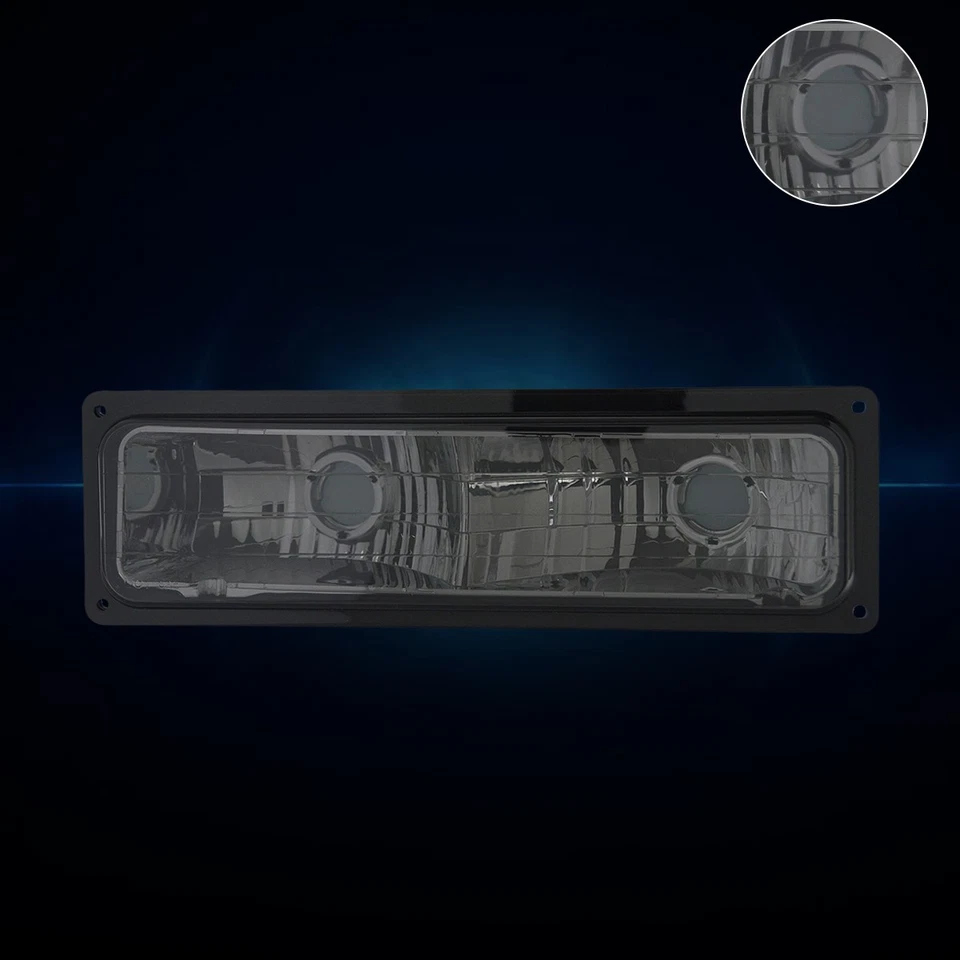 For 88-98 Chevy GMC C10 C/K Suburban GMT400 Bumper Light Turn Sinal Lamp Smoked - Image 3 of 4