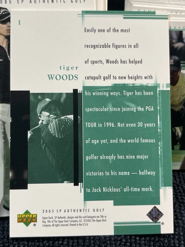 2005 Upper Deck SP Authentic Golf Complete Base Set 1-60 Tiger Woods - Image 3 of 4
