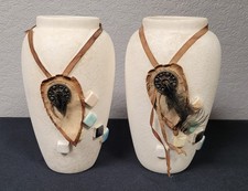 Vintage Southwestern-style Ceramic Vases Contemporary Decorative Art Read As Is
