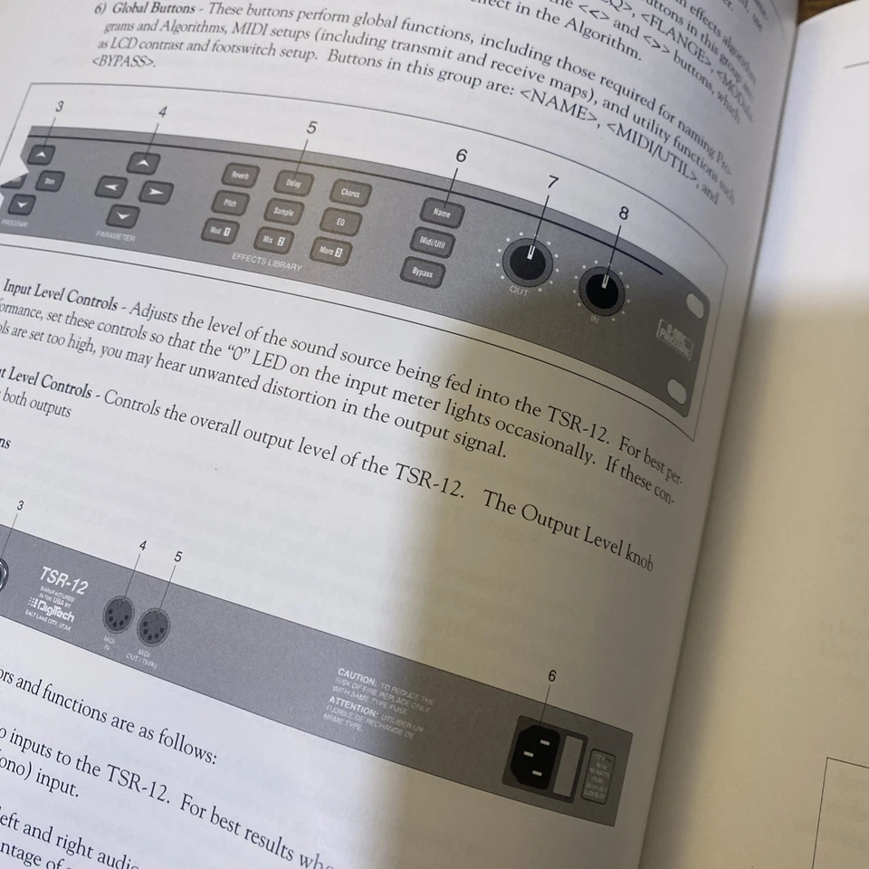 Manual del propietario TSR-12 Studio Reverb/Procesador Multi-FX MANUAL DIGITAL Foto 3 de 4