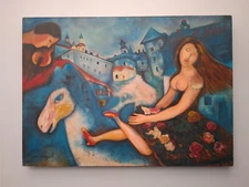 Excellent!! Large oil Painting canvas, surrealist, Expressionism , Belarusian.