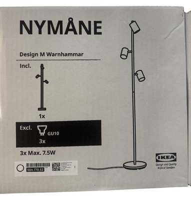 New IKEA NYMANE White Floor Lamp 3-Spotlights 160 cm (63