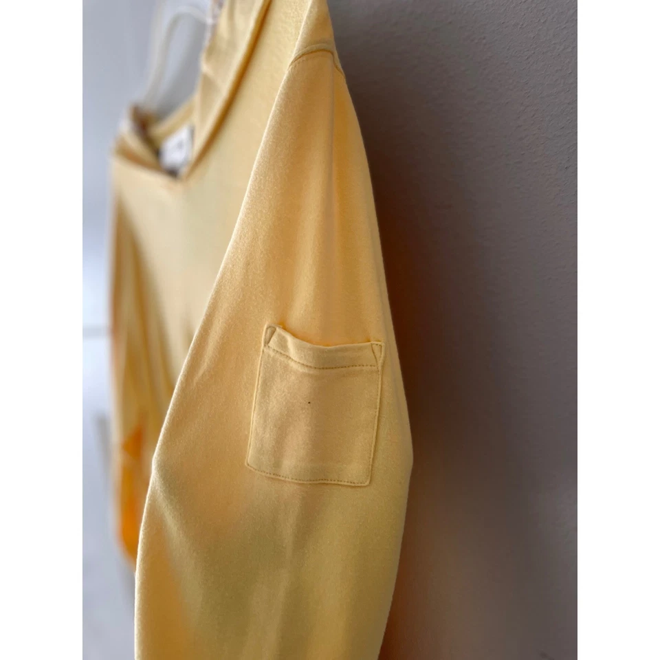 Sudadera con Capucha Sport Savvy de Algodón Amarillo con Detalle de Cuello Marinero Talla L Foto 3 de 4