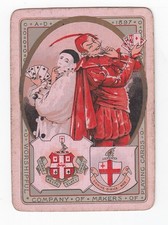 WORSHIPFUL - 1897 - 1  - single vintage playing cards