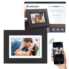 Brookstone PhotoShare 8  Smart Digital Picture Frame, WiFi, Black Wood