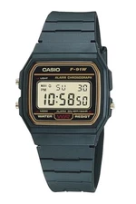 Casio Collection Web-Exclusive Model F-91WG-9QJH Men's Black x Gold