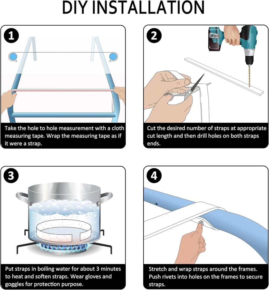 Correas de vinilo para kit de reparación de sillas de patio correas de repuesto de 2"" de ancho de 10 pies de largo + Foto 4 de 4