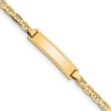 10k Yellow Gold Anchor Link ID Bracelet 6"