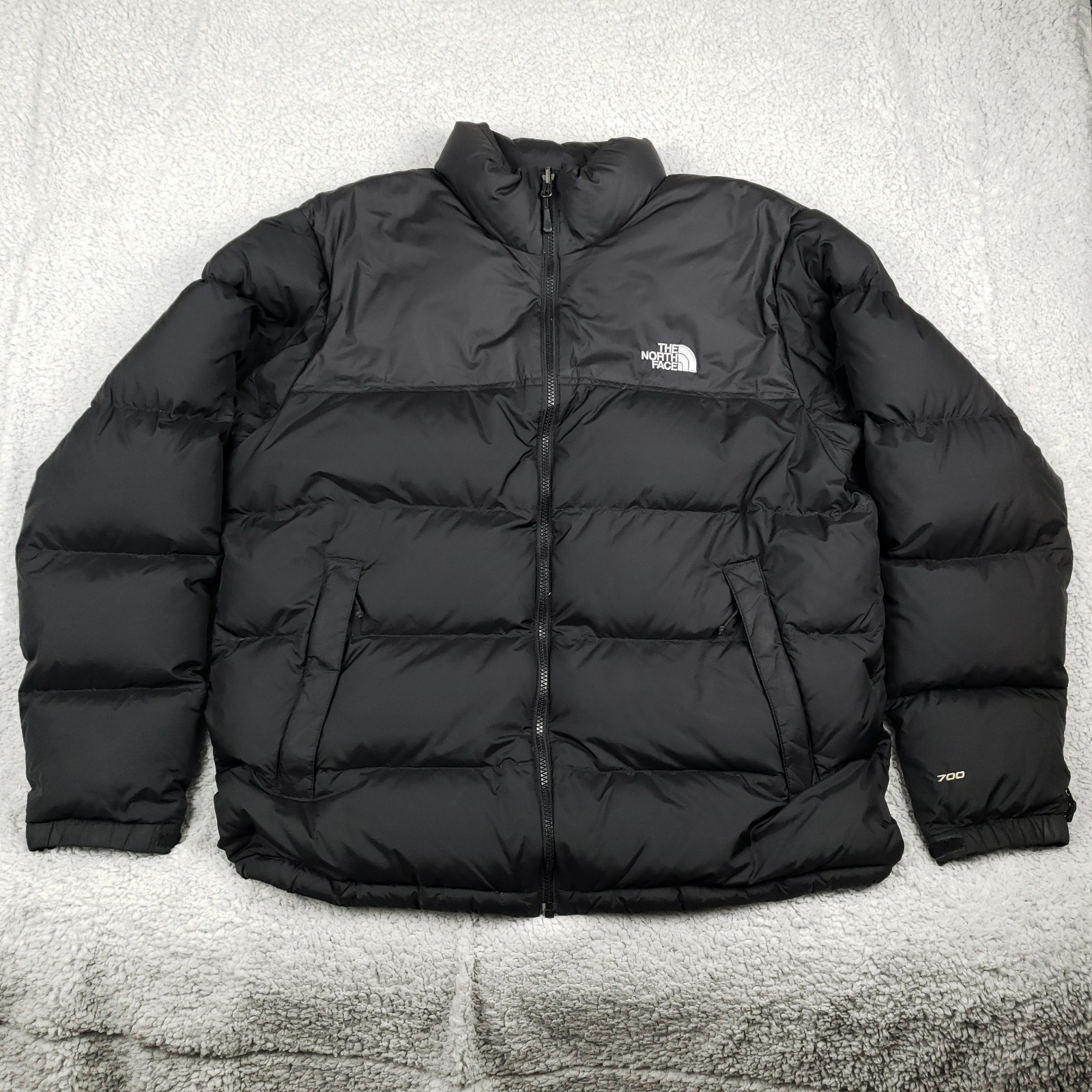 The North Face Jacket Mens XL Black 700 Down Puffer Full Zip Nuptse C759