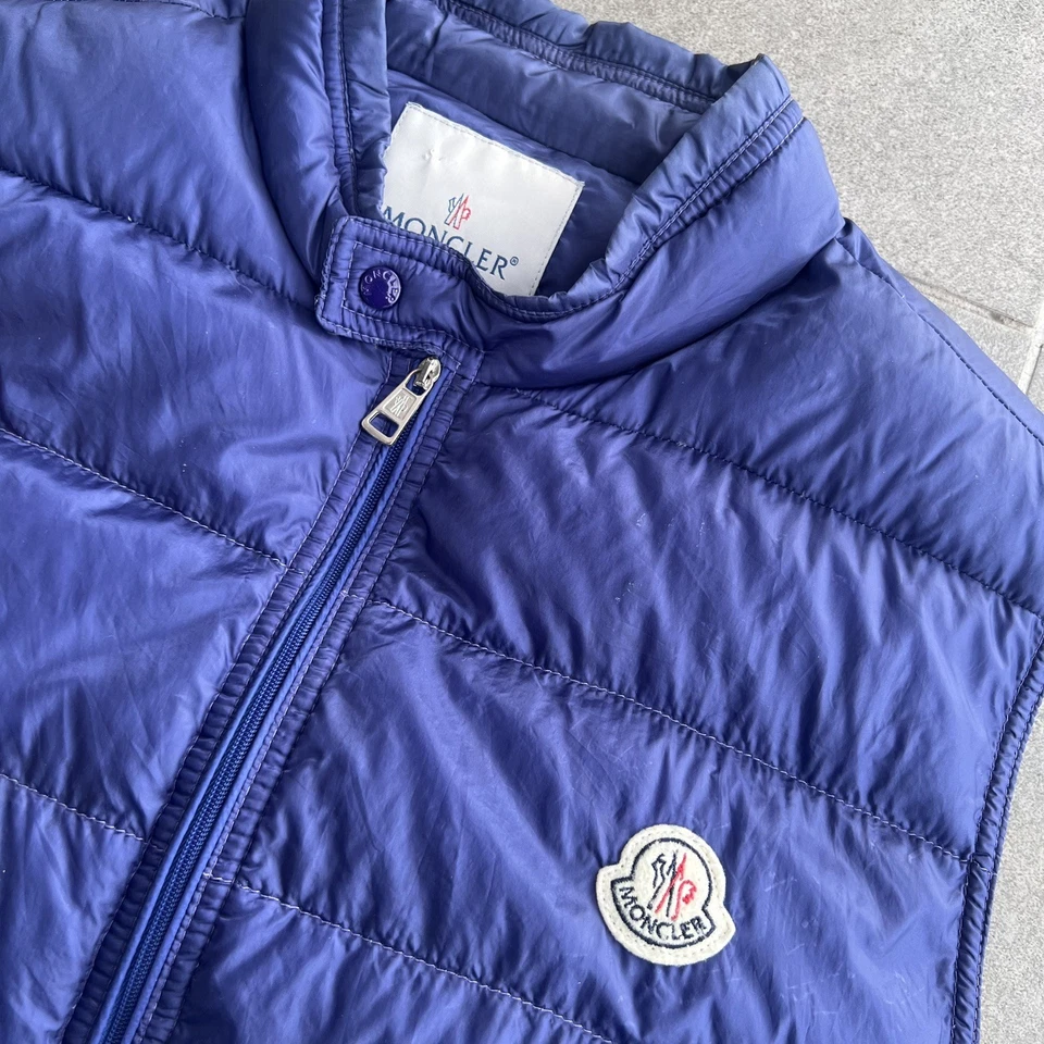 Vintage Moncler Gui Mens Blue zip logo - Image 3 of 4