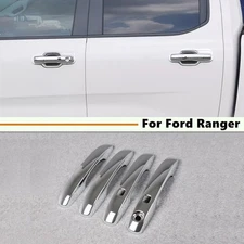 For 2023-2025 Ford Ranger ABS Chrome Door Handle COVERS With Smart Keyholes 4PCS