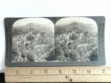 Lucerne Old City Walls Stereoview Keystone View Co. 1900s Switzerland