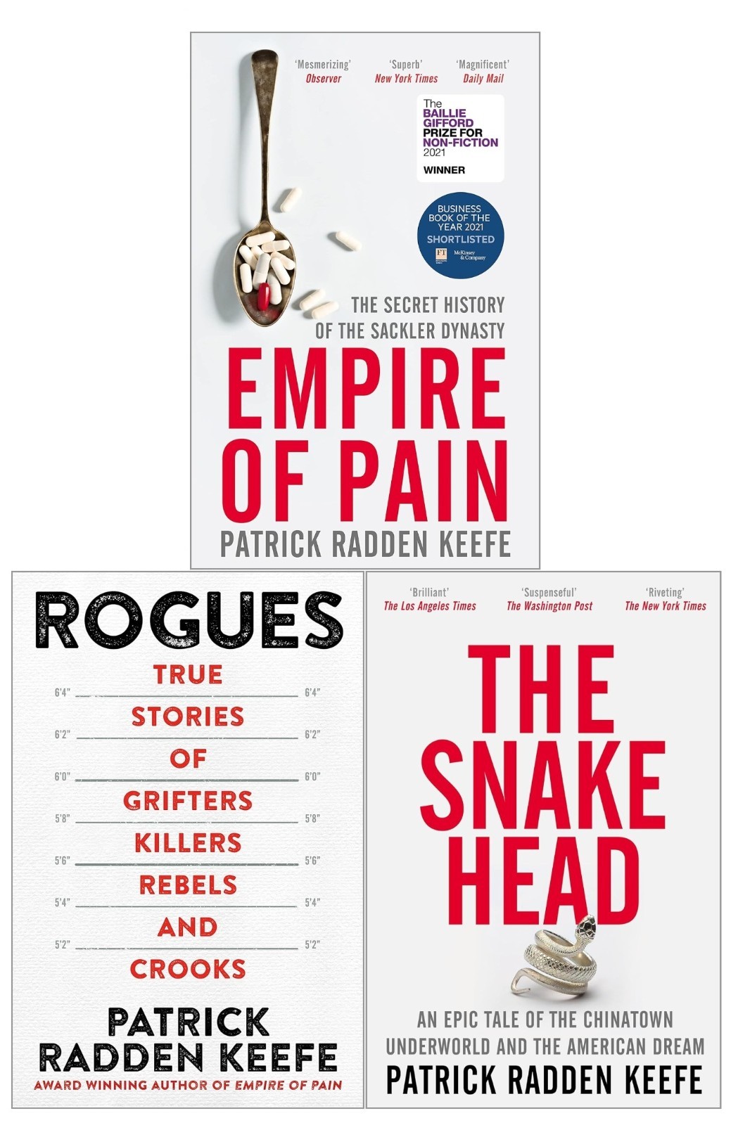 Patrick Radden Keefe Unisex 3 Books Collection Set(Rogues,The Snakehead &Empire Of Pain) - Image 5