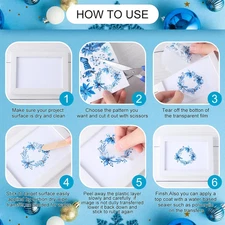 12 Sheets Winter Rub on Transfers for Crafts and Furniture Blue Snowman Rub o...