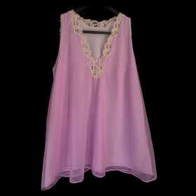 RARE Vintage 60s IMPORT Canadian BABYDOLL Top Sheer PINK Chiffon Lingerie ~ S-L