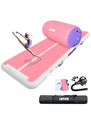 10/13ft Inflatable Gymnastics Mat Air Roller Barrel Tumble Track Tumbling Mat...