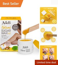 100 Natural Sugar Wax Kit, , Hypoallergenic, No-heat Formula Waxing Sugar Pa...
