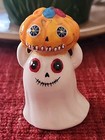 Day of Dead BLUE SKY Claywork Salt & Pepper Shaker GHOST Pumpkin 2020 S&P @RARE@ — photo 5