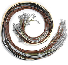 Necklace Cord, 50Pcs Necklace String Rope with Clasp, 24 Inch Waxed Cotton Cord