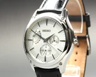 [Near MINT] Vintage Seiko 5Y66-0AB0 40mm White Dial Day/Date Quartz Men`s Watch