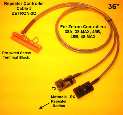 ZETRON 38A 45B Repeater Controller Cable Motorola CDM CDM1250 CM300 GM300 M1225