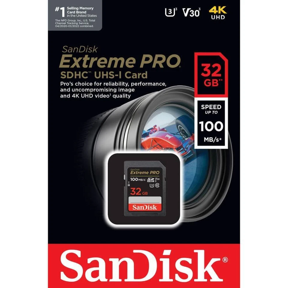 SanDisk Extreme PRO SDHC card 100MB s UHSI U3 V30 32GB SDSDXXO-032G-GN4IN - Image 4 of 4
