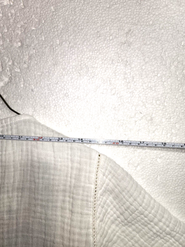Beach Lunch Lounge Top Womens Medium White Textured Shirt Blouse Short Sleeve - Picture 8 of 8