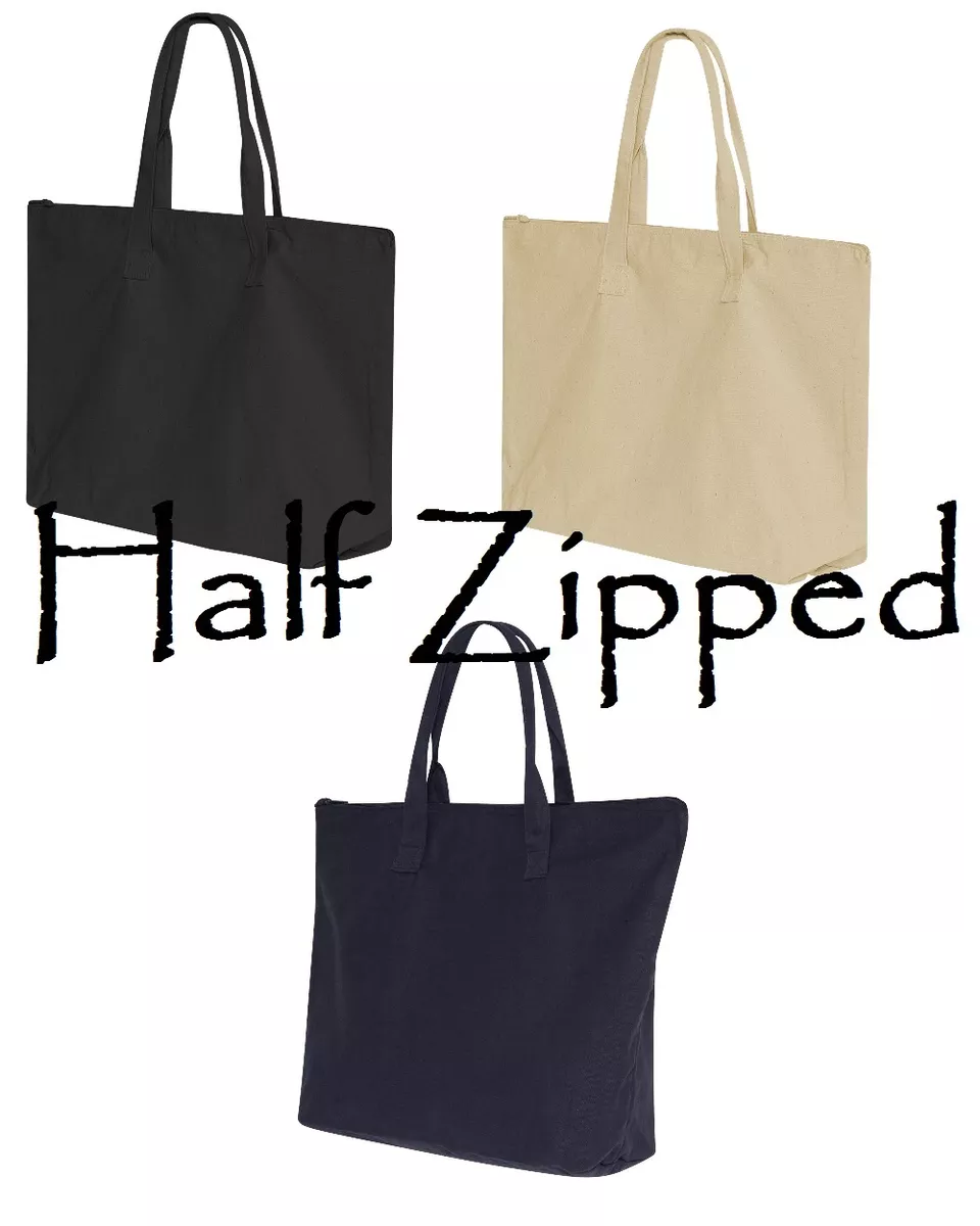 Liberty Bags 10 Ounce Cotton Canvas Tote Bag with Zipper Top