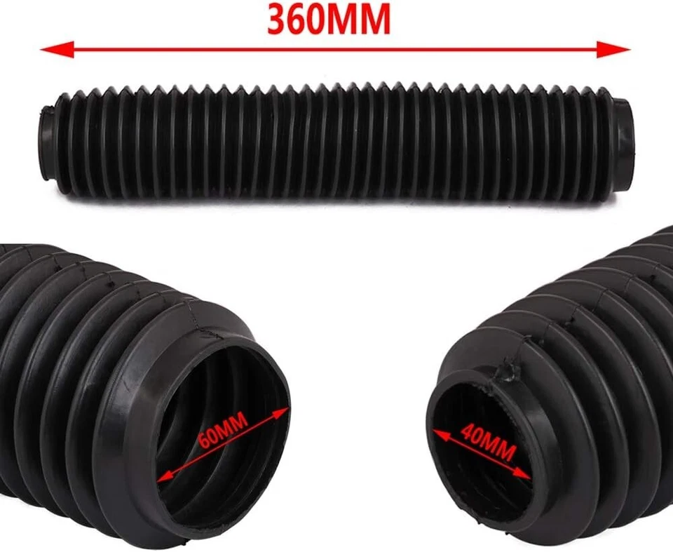 Rubber Motorcycle Front Fork Dust Cover Gaiters Gaitors Boots Shock Absorber - Image 2 of 4