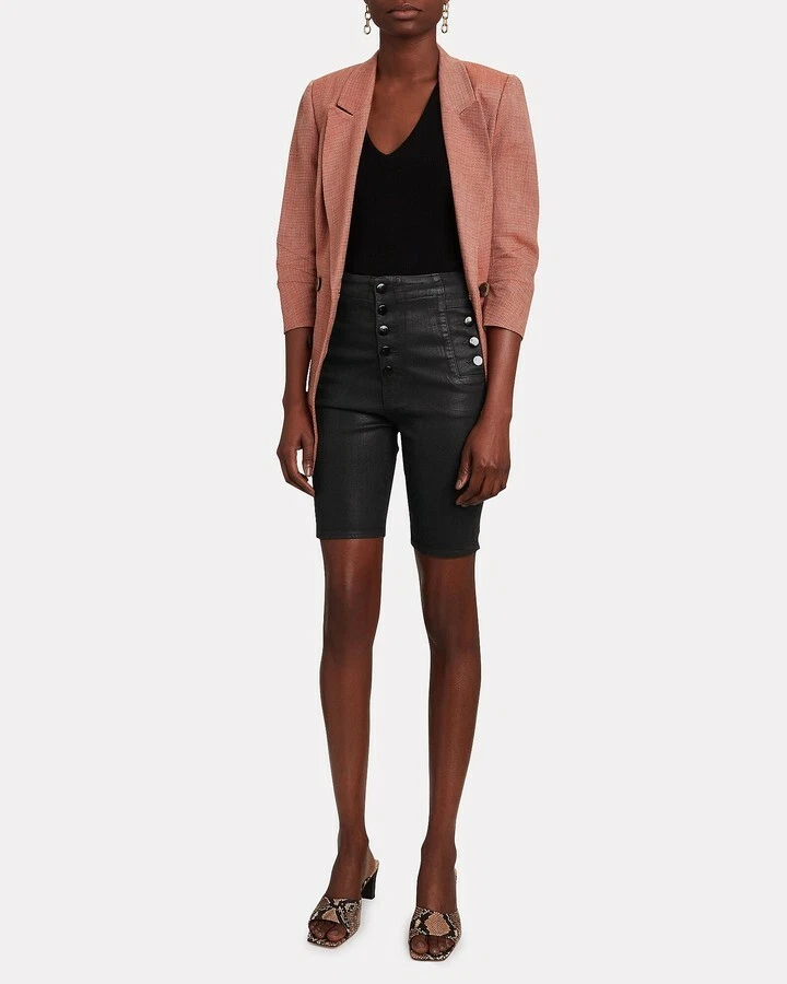 J BRAND NATASHA SKY HIGH SKINNY KNEE LENGTH BERMUDA BIKE SHORTS COATED NWT 26