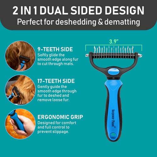 Spazzola e guanti per toelettatura animali domestici - Dematting & Deshedding per cappotti sani - Foto 4 di 8