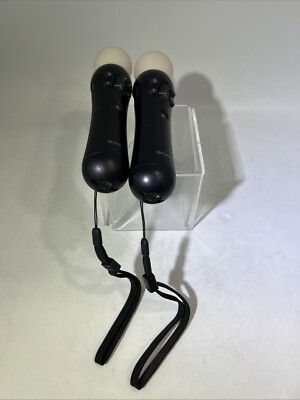 Sony PlayStation 3 PS3 - (2) Move Black Motion Controllers Tested/Working #ML
