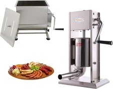 Hakka 30Lbs Tilt Tank Meat Mixer with 7Lbs Stainless Steel Sausage Stuffer