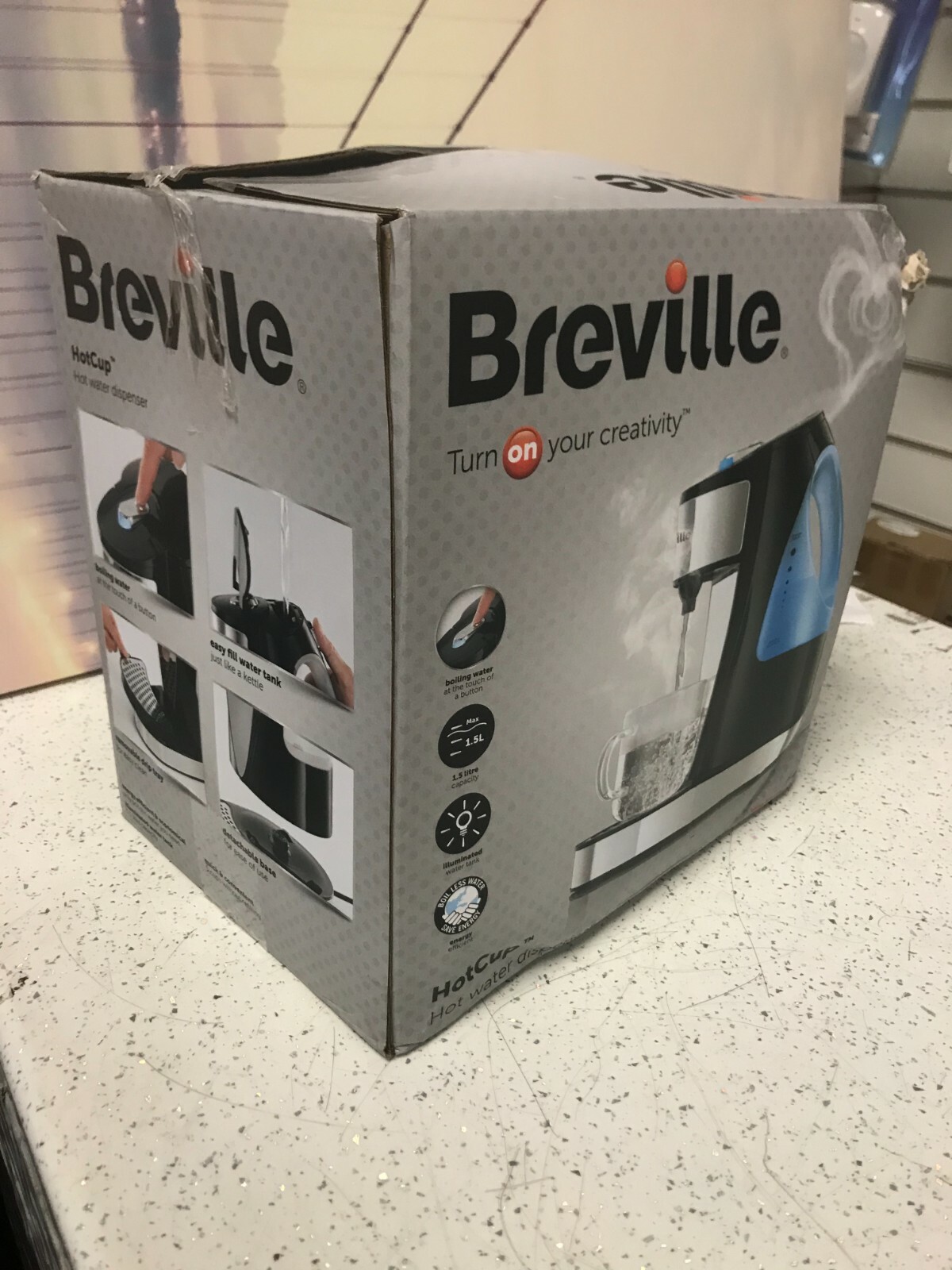 BREVILLE VKJ142 Hot Cup Energy Saving Dispenser Kettle Black Fast Boil