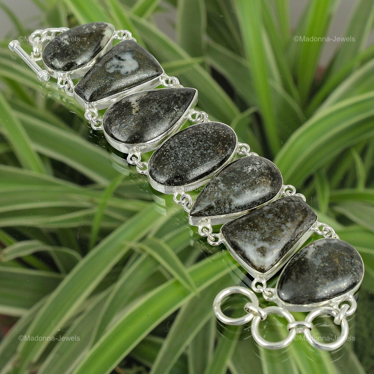 Pear Marcasite Stone Ethnic Chain Unique Bracelet Jewelry 925