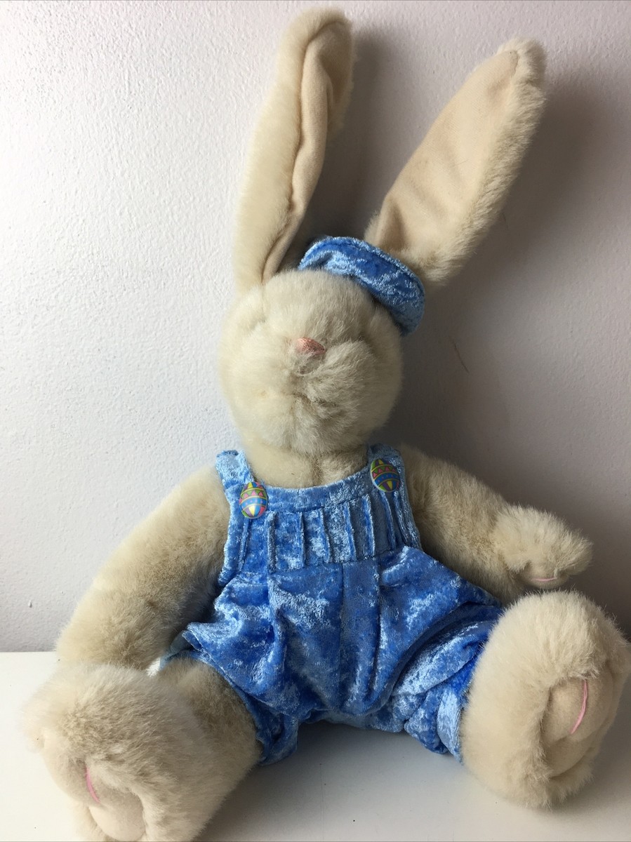Vintage TB Trading Co Cream Bunny Rabbit Plush Easter Blue
