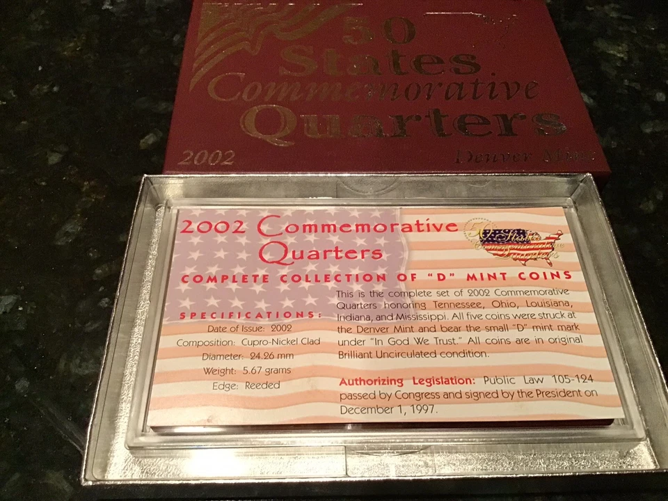 2002 Denver US State Quarters Set w/ Certificate & Box, 5 25-Cent Pieces - Image 2 of 3