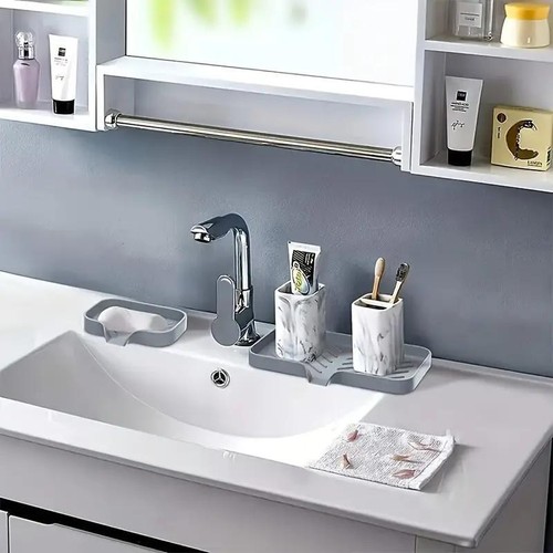 Silicone Faucet Sink Pad Drip Catcher Tray Kitchen Drain Splash Guard Slip Mat - Picture 16 of 18