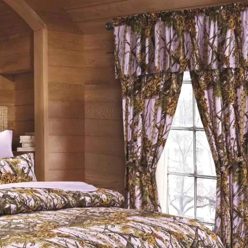 Juego de cortinas The Woods Lavender Nature - bolsillo de varilla, decoración de cabina Foto 2 de 4