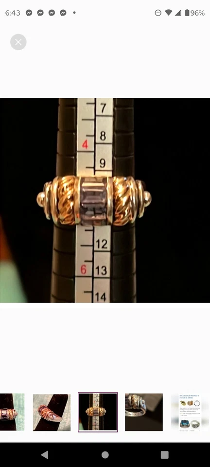 Anillo Raro y Retirado/Samuel B Amatista Oro 18k Y Plata Esterlina Foto 2 de 2