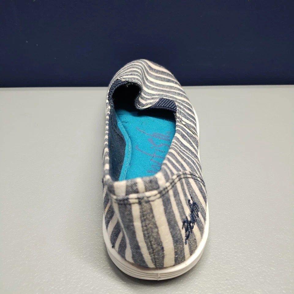 Blowfish Gillie Flat Shoes Womens Size 6 Navy White Striped Round Toe Slip On - Imagem 3 de 4