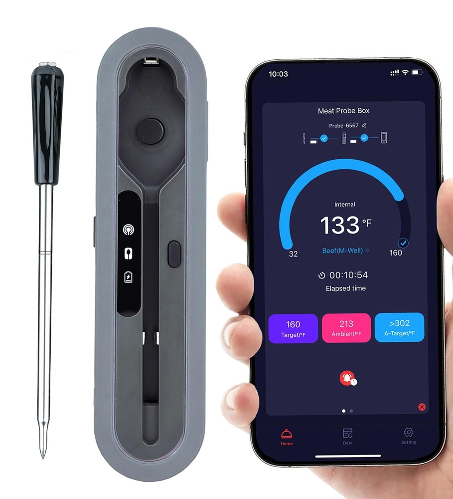 Meat Thermometer Digital with Bluetooth | Long Range, Wireless Smart Food The...